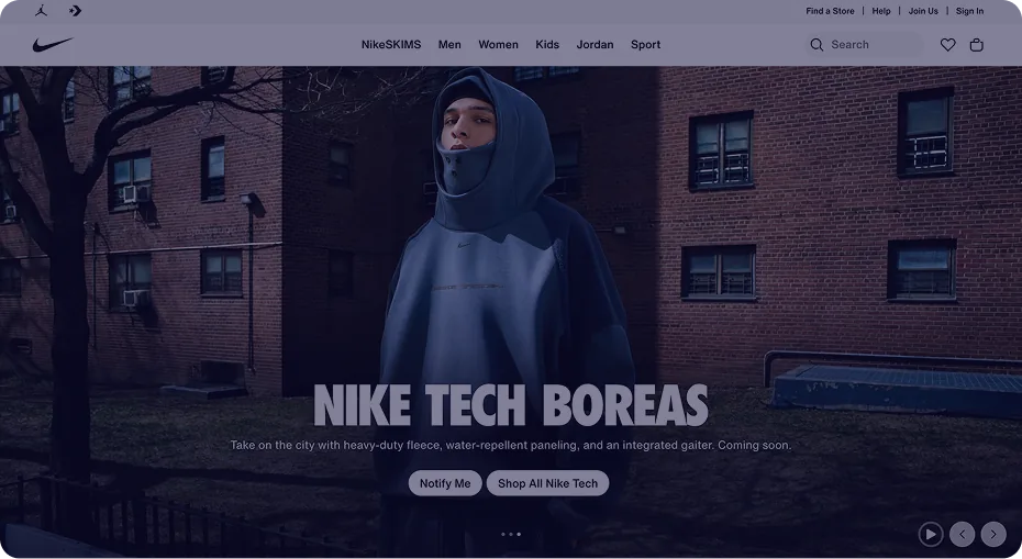 Nike website